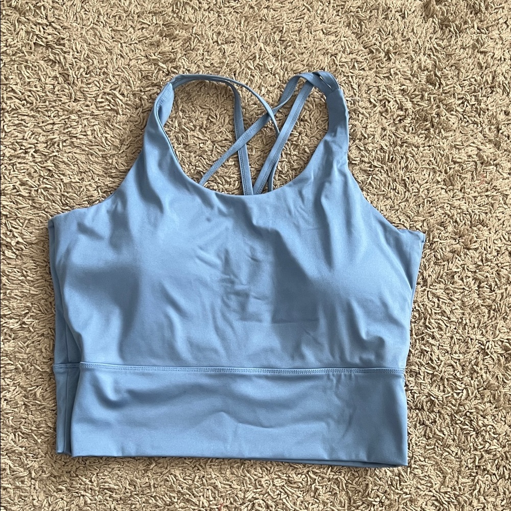 Women's Blue Strappy Sports Bra